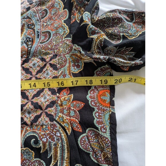 Anthropologie Fig & Flower Dress Womens S Dark Paisley Tunic Boho Hippie Comfy - Picture 12 of 13